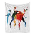 thumbnail image 1 of Abstract Soft Flannel Fleece Throw Blanket, Safari Wild Life Animal with Colorful Print on Buuterflies Art, Cozy Plush for Indoor and Outdoor Use, 50" x 70", Multicolor, by Ambesonne, 1 of 6