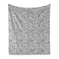 thumbnail image 1 of Abstract Soft Flannel Fleece Throw Blanket, Scandinavian Pattern with Lines Geometrical Greyscale Design Simplistic, Cozy Plush for Indoor and Outdoor Use, 60" x 80", Black Grey White, by Ambesonne, 1 of 5