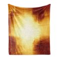 thumbnail image 1 of Abstract Soft Flannel Fleece Throw Blanket, Abstract Shapes and Lines in Vibrant Colors with Modern Grid Design, Cozy Plush for Indoor and Outdoor Use, 70" x 90", Dark Orange and Yellow, by Ambesonne, 1 of 6