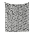 thumbnail image 1 of Abstract Soft Flannel Fleece Throw Blanket, Simple Irregular Brushstroke Bold Bars in Vertical Order, Cozy Plush for Indoor and Outdoor Use, 50" x 70", Dark Slate Blue Beige, by Ambesonne, 1 of 5