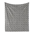 thumbnail image 1 of Abstract Soft Flannel Fleece Throw Blanket, Slanted Art Deco Inspired Pattern of Striped Leafy in Monochrome Style, Cozy Plush for Indoor and Outdoor Use, 50" x 60", Dark Grey White, by Ambesonne, 1 of 5