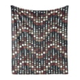 thumbnail image 1 of Abstract Soft Flannel Fleece Throw Blanket, Squares Arranged Vertically in a Wavy Flow, Cozy Plush for Indoor and Outdoor Use, 60" x 80", Dark Blue Rust Tan, by Ambesonne, 1 of 6