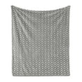 thumbnail image 1 of Abstract Soft Flannel Fleece Throw Blanket, Tribal Inspired Geometric Elements on a Plain Background, Cozy Plush for Indoor and Outdoor Use, 50" x 70", Charcoal Grey and White, by Ambesonne, 1 of 5