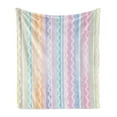 thumbnail image 1 of Abstract Soft Flannel Fleece Throw Blanket, Vertical Pastel Soft Tone Lines with Zigzags Modern Graphic Print, Cozy Plush for Indoor and Outdoor Use, 50" x 60", Multicolor, by Ambesonne, 1 of 5