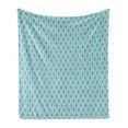 thumbnail image 1 of Abstract Soft Flannel Fleece Throw Blanket, Vertical Wavy Lines Oval Double S Shapes Curves Ogee Pattern, Cozy Plush for Indoor and Outdoor Use, 50" x 70", Charcoal Grey Turquoise, by Ambesonne, 1 of 5