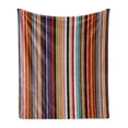 thumbnail image 1 of Abstract Soft Flannel Fleece Throw Blanket, Vibrant Colored Stripes Vertical Pattern Funky Modern Tile Illustration, Cozy Plush for Indoor and Outdoor Use, 50" x 70", Multicolor, by Ambesonne, 1 of 5