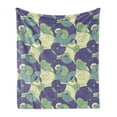 thumbnail image 1 of Abstract Soft Flannel Fleece Throw Blanket, Vintage Spirals Intertwined Abstract Geometry Illustration, Cozy Plush for Indoor and Outdoor Use, 50" x 60", Indigo Green, by Ambesonne, 1 of 6