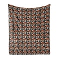 thumbnail image 1 of Abstract Soft Flannel Fleece Throw Blanket, Warm Colored Brush Marks with Dots Pattern Diagonal Stripes on a Dark Backdrop, Cozy Plush for Indoor and Outdoor Use, 60" x 80", Multicolor, by Ambesonne, 1 of 5