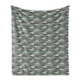 thumbnail image 1 of Abstract Soft Flannel Fleece Throw Blanket, Wave Pattern Horizontal Stripes with Little Dots Design Digital Print, Cozy Plush for Indoor and Outdoor Use, 60" x 80", Multicolor, by Ambesonne, 1 of 5