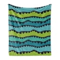 thumbnail image 1 of Abstract Soft Flannel Fleece Throw Blanket, Waves Composed of Repeating Parallel Lines Contemporary Style Artwork, Cozy Plush for Indoor and Outdoor Use, 50" x 70", Multicolor, by Ambesonne, 1 of 5
