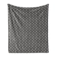 thumbnail image 1 of Abstract Soft Flannel Fleece Throw Blanket, Wavy Lines Pattern Geometric Striped Design Oval Shapes Monochrome, Cozy Plush for Indoor and Outdoor Use, 50" x 60", Beige and Charcoal Grey, by Ambesonne, 1 of 6