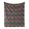 thumbnail image 1 of Abstract Soft Flannel Fleece Throw Blanket, Wavy Pattern of Diagonal Ornaments Stripes Raindrops and Circles, Cozy Plush for Indoor and Outdoor Use, 60" x 80", Charcoal Grey Multicolor, by Ambesonne, 1 of 5