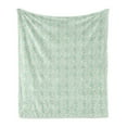thumbnail image 1 of Abstract Soft Flannel Fleece Throw Blanket, Whimsical and Cool Dotted Shapes on an Aquatic Background, Cozy Plush for Indoor and Outdoor Use, 70" x 90", Almond Green Mint Green, by Ambesonne, 1 of 6