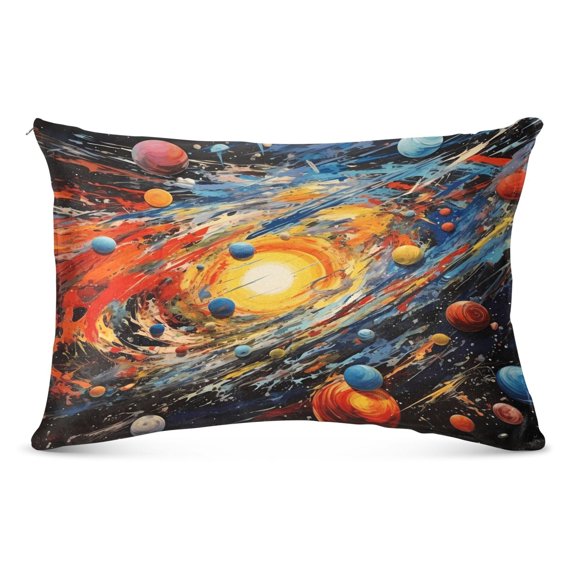 Abstract Solar System Plush Pillow Cases Queen Size Ultra Soft Warm Pillowcases with Zipper 20"x30"