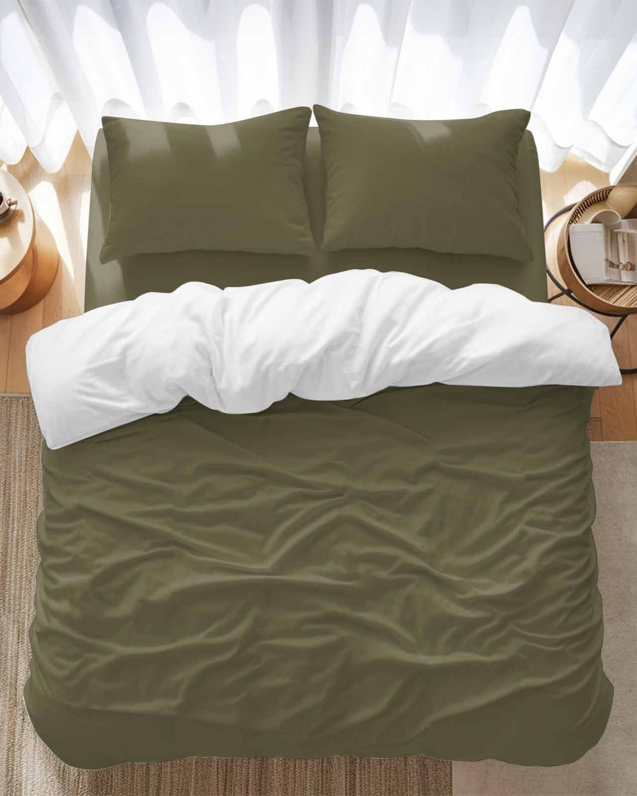 Abstract Solid Color Bedding Duvet Cover Set Full Size 4 Pieces Simple ...