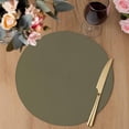 Abstract Solid Color Round Braided Placemats Set of 4, Simple Avocado ...