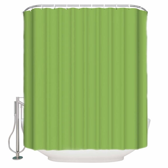 Abstract Solid Color Shower Curtain, 72" x 72", Simple Avocado Green Low Saturation Waterproof Bathroom Curtain Washable Shower Curtain Set with 12 Hooks