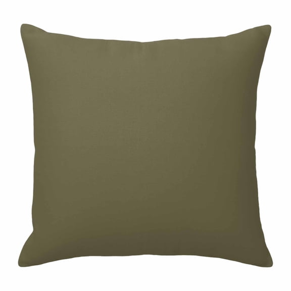 Abstract Solid Color Throw Pillow Cover Simple Avocado Dark Low Saturation Cotton Linen Cushion Cover Throw Pillow Case with Invisible Zipper for Couch Sofa Bed Chair Car 16x16 Inch