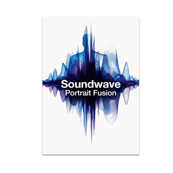 Abstract Soundwave Portrait Fusion - Music Enthusiast - 13x19 Poster Print