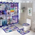thumbnail image 1 of Abstract Space Dancer Gymnastics 4 Pcs Waterproof Shower Curtain Set,Watercolor Galaxy Nebula Girl Yoga Dance Gymnast with Waterproof Toilet Cover Shower Mat Rugs, 1 of 8