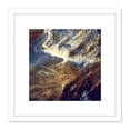 thumbnail image 1 of Abstract Space Earth Satellite 8X8 Inch Square Wooden Framed Wall Art Print Picture with Mount, 1 of 4