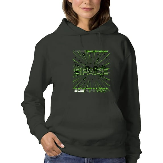 Abstract Space Rave Style Hoodie Women -Image by Shutterstock, Female Large