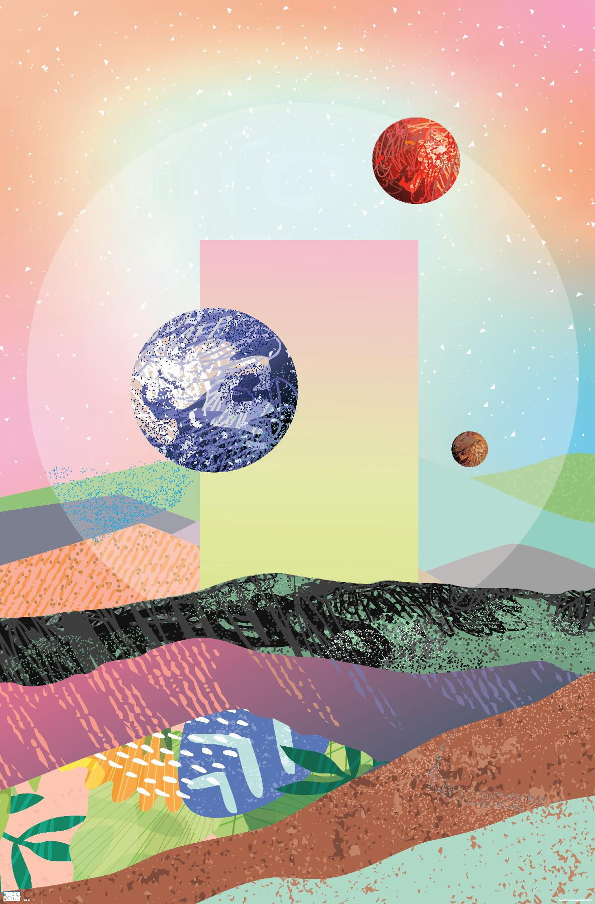 Abstract Space Wall Poster, 14.725" x 22.375"