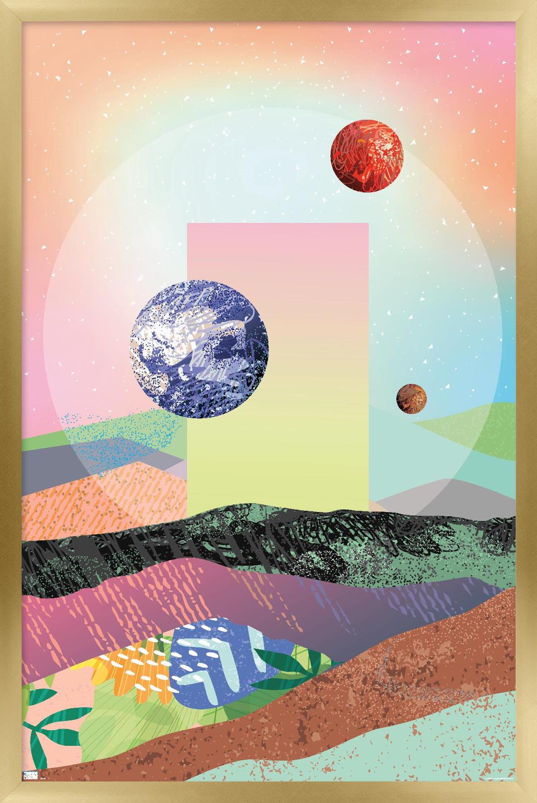 Abstract Space Wall Poster, 22.375" x 34" Framed