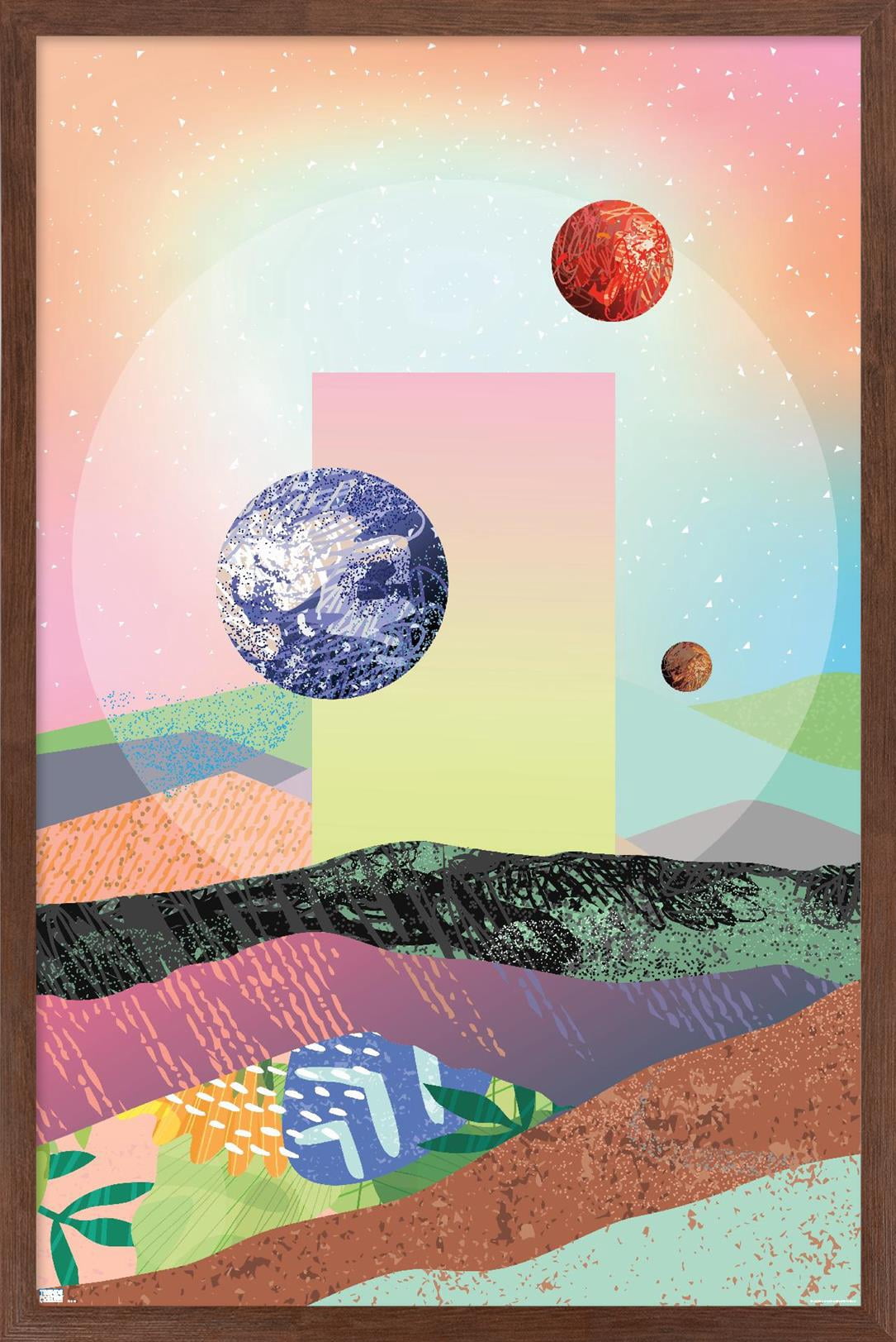 Abstract Space Wall Poster, 22.375" x 34" Framed