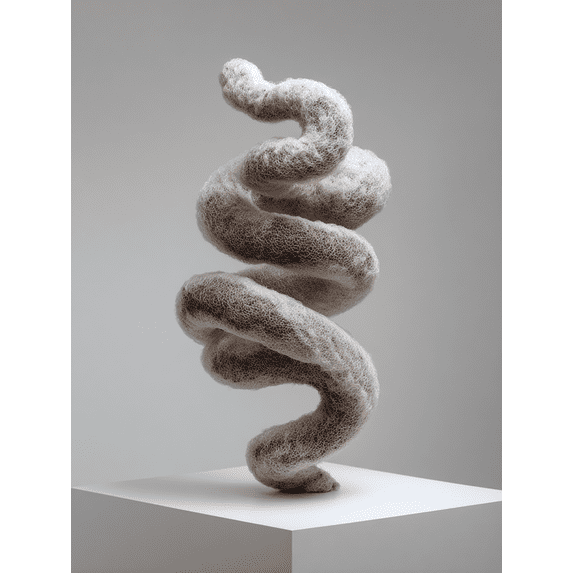 Abstract Spiral Fiber Sculpture Canvas Print, Wall Art for Living Room, Bedroom, Office, Hotel, Cafe, Hallway