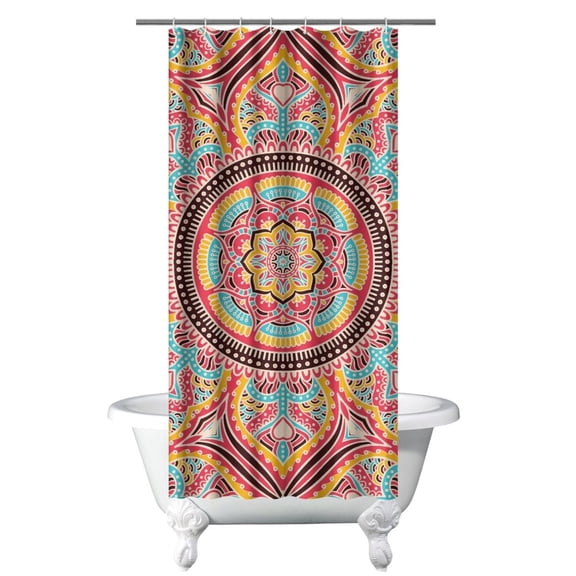 Abstract Spiritual Zen Mandala Shower Curtain 36" x 72" Waterproof Machine Washable Polyester