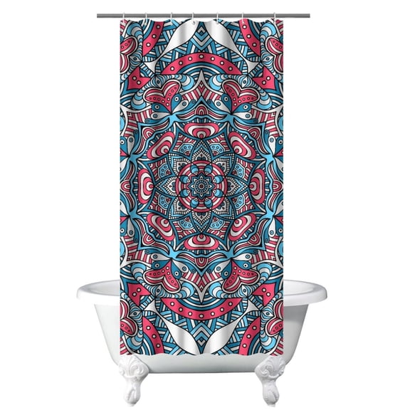 Abstract Spiritual Zen Mandala Shower Curtain 36" x 72" Waterproof Machine Washable Polyester