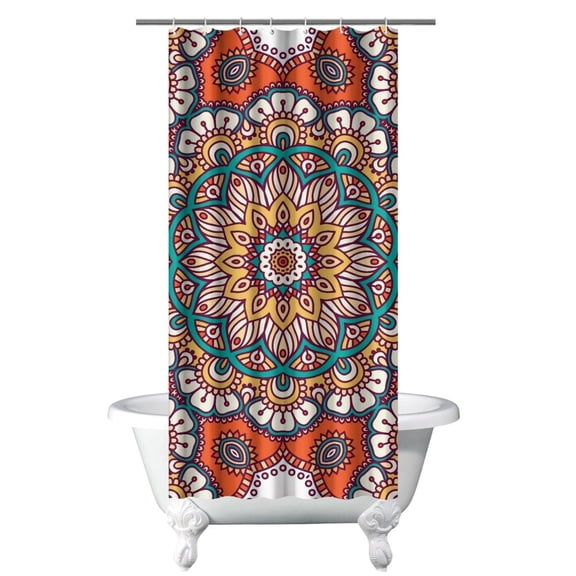 Abstract Spiritual Zen Mandala Shower Curtain 36" x 72" Waterproof Machine Washable Polyester