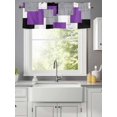thumbnail image 1 of Abstract Splicing Purple White Grey Square Blocks Valances for Windows,Kitchen Valance Rod Pocket Short Curtain,Art Plaid Valance Curtain Window Valances for Bedroom Living Room 42x12in, 1 of 9