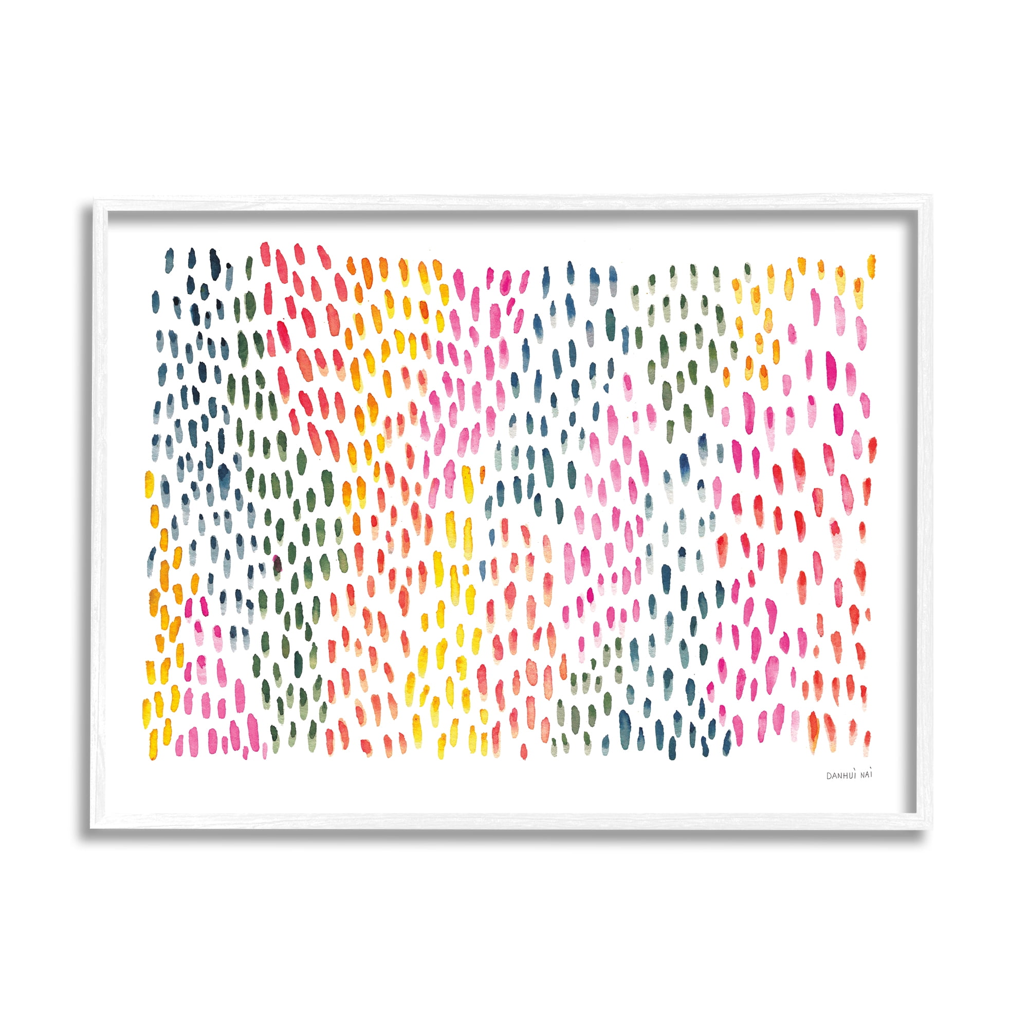 Abstract Splotch Marks Pink Yellow Green Pattern 14 in x 11 in Framed Painting Art Prints, by Stupell Home Décor