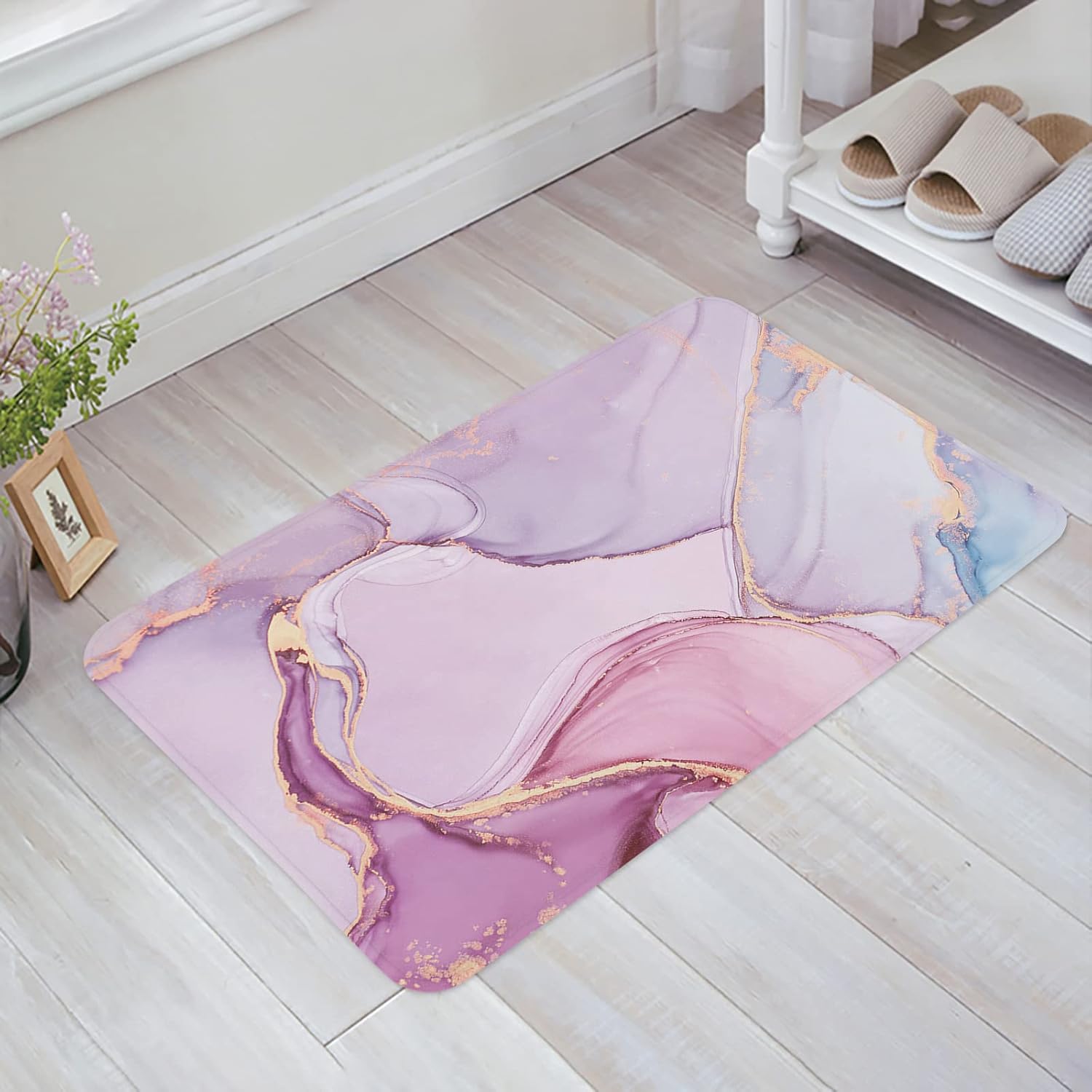 Abstract Sponge Doormat, Indoor Bathroom Mat Absorb Water, Non Slip