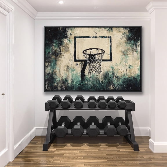 Abstract Sports Poster, Streetball Hoop Poster, Basketball Wall Art, Athlete Home Decor, Sporty Poster, Ready To Hang, Unframed Poster Size 8x12