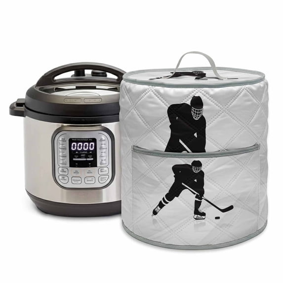 Abstract Sports Rice Cooker Cover 8 Quart Athletes Hockey Grey ...