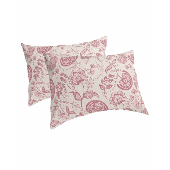 Abstract Spring Floral Pillow Covers King Size 2 Pack, Farmhouse Summer Botanical Soft Bed Throw Pillowcases Breathable Cooling Long Lumbar Body Pillow Sham Cover for Bed Sofa 20''x36''