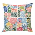 thumbnail image 1 of Abstract Spring Flower Throw Pillow Cover Retro Colorful Simple Print Cotton Linen Cushion Cover Throw Pillow Case with Invisible Zipper for Couch Sofa Bed Chair Car 24x24 Inch, 1 of 13