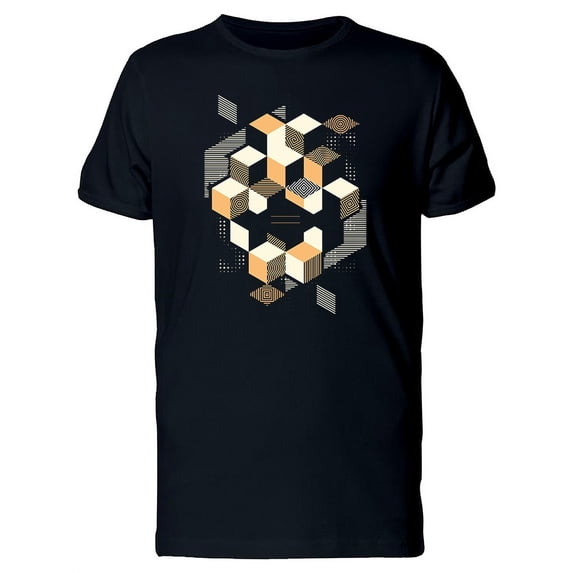 Abstract Squares Modern Design T-Shirt Men -Image by Shutterstock, Male Small