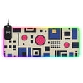 thumbnail image 1 of Abstract Squares and Circles Wireless Charging RGB Gaming Mouse Pad Large Keyboard Mat Rubber Base 13 Light Modes, 1 of 6