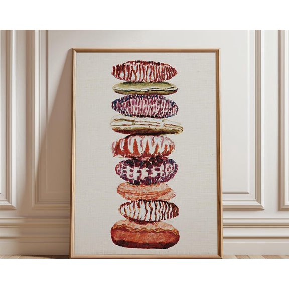 Abstract Stacked Form Red Neutral Organic Shapes Modern Minimal Wall Art, Unframed Paper Poster 8x10in