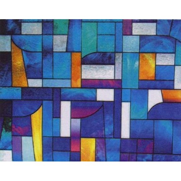 Abstract Stained Glass Decorative Window Film 36" Wide x 25 Ft Long