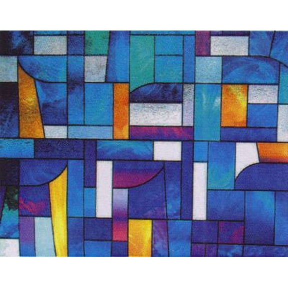 Abstract Stained Glass Decorative Window Film 36" Wide x 65 Ft Long