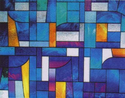 Abstract Stained Glass Privacy Window Film 36" Wide x 27" long. Sold as one continuous roll.