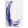 thumbnail image 1 of Abstract Stall Shower Curtain, Cool Artistic Wave like Ombre Design with Vibrant Color Dots Artwork, Fabric Bathroom Set with Hooks, 54W X 78L Inches, Purple Blue and White, by Ambesonne, 1 of 1