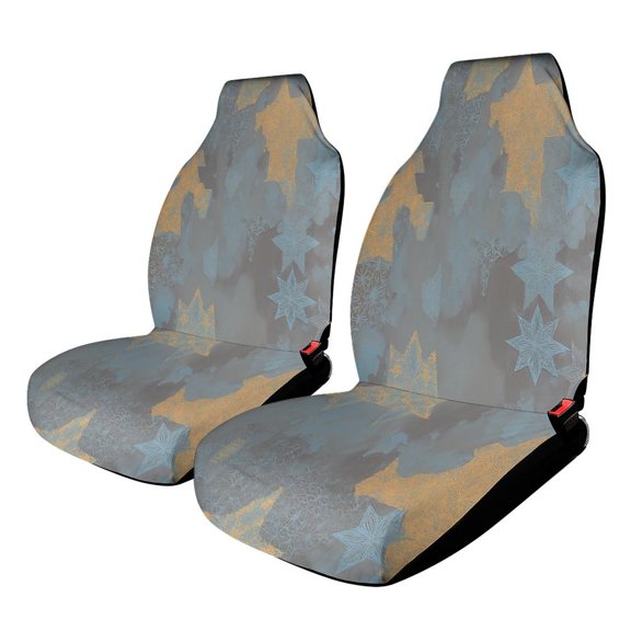 Abstract Star Pattern Design Car Seat Covers Front Seats Universal Fit for Cars SUV Truck Auto Interior Accessories