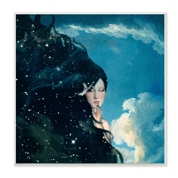 Abstract Starry Night Sky Hair Daytime Clouds Novelty Painting Unframed Art Print Wall Art