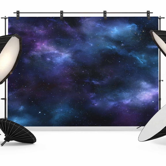 Abstract Starry Sky Backdrop for Photography, Blue Black Purple Night Sky Star Photo Backdrop Portrait Background Party Banner Photo Backgrounds for Studio Booth Props, 7x5ft